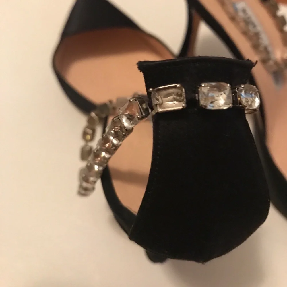 Manolo Blahnik Black Heels with Silver Accents - Picture 3 of 8